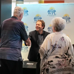 A person shakes hands
