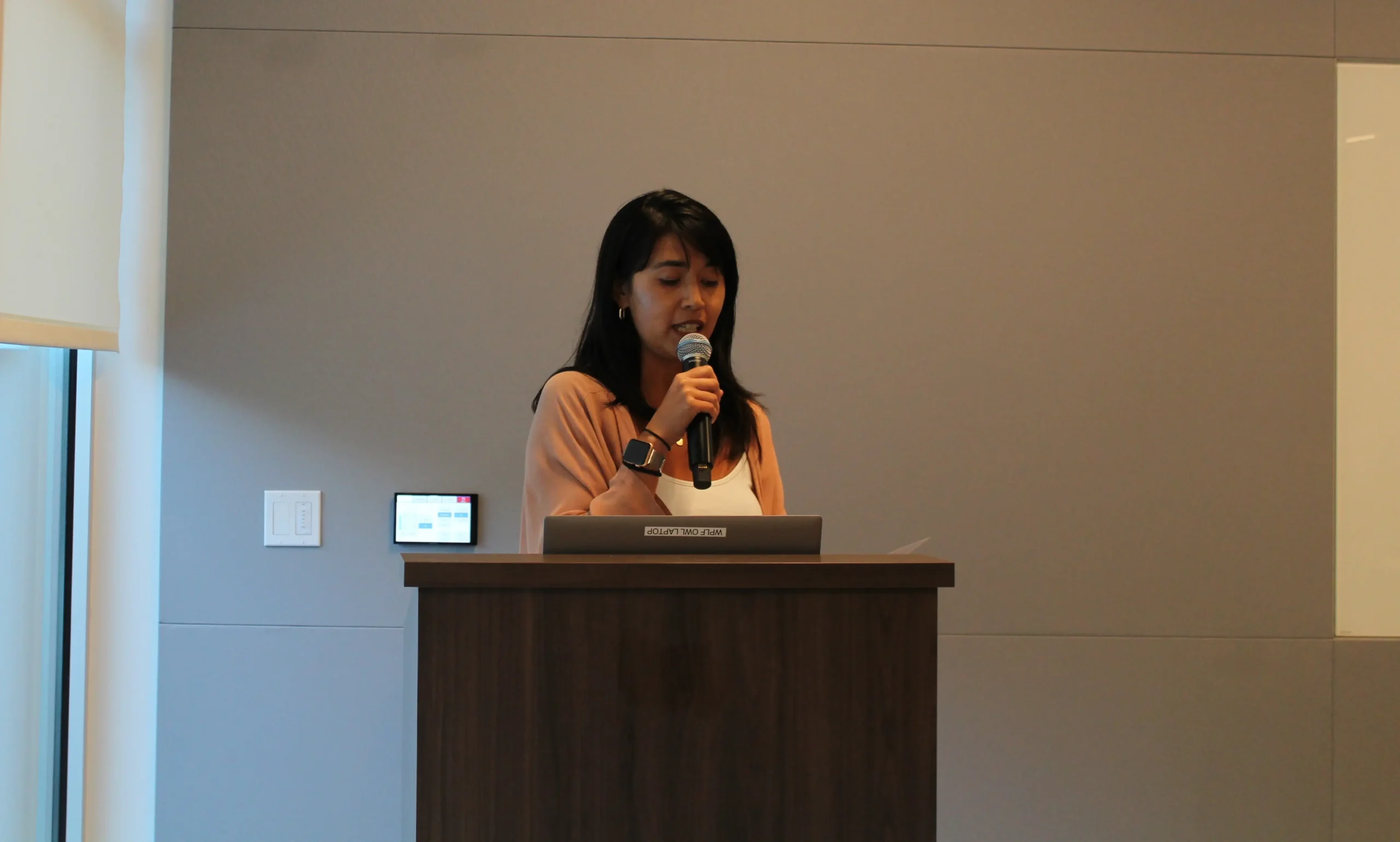 Library Event Speaker at Podium