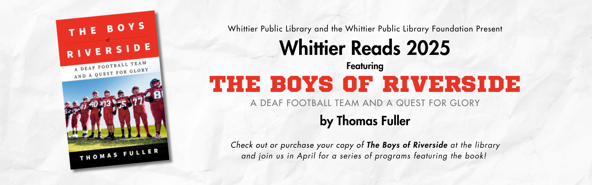 Website Banner - Whittier Reads 2025