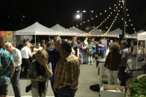 Booktoberfest outdoor evening event with community gathering